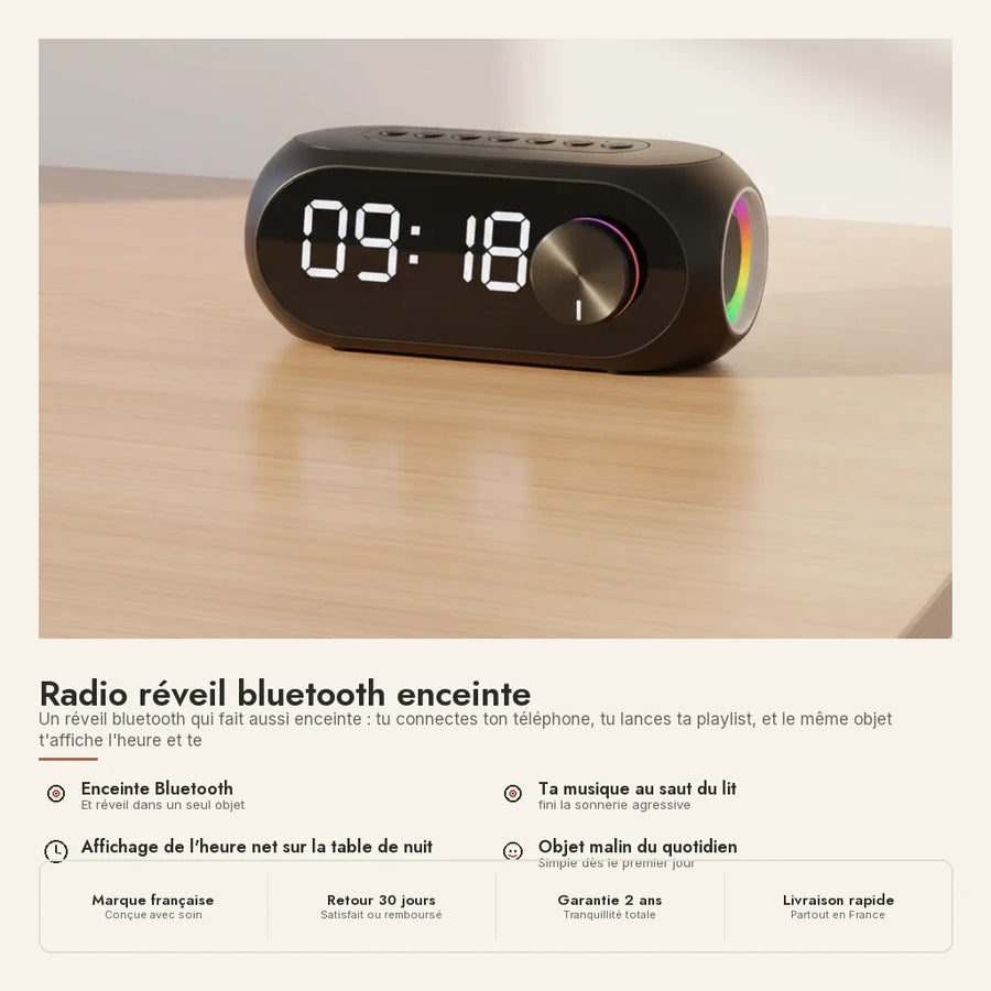 Radio réveil bluetooth enceinte