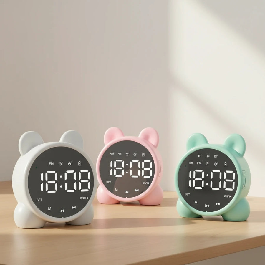 Radio réveil Bluetooth miroir à oreilles
