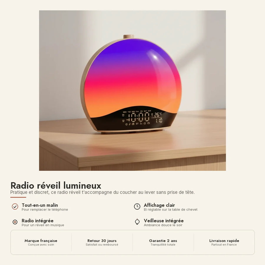 Radio réveil dôme, lumière progressive