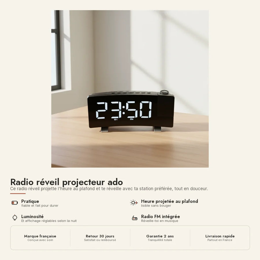 Radio réveil projecteur ado