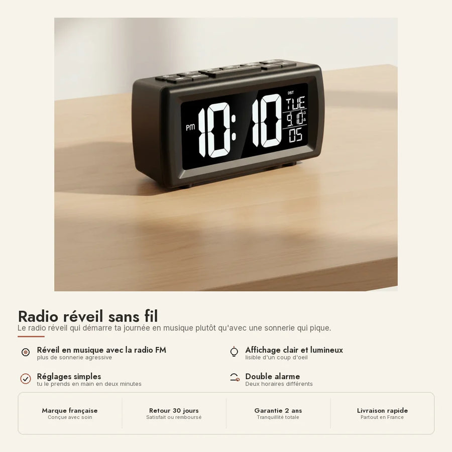 Radio réveil sans fil