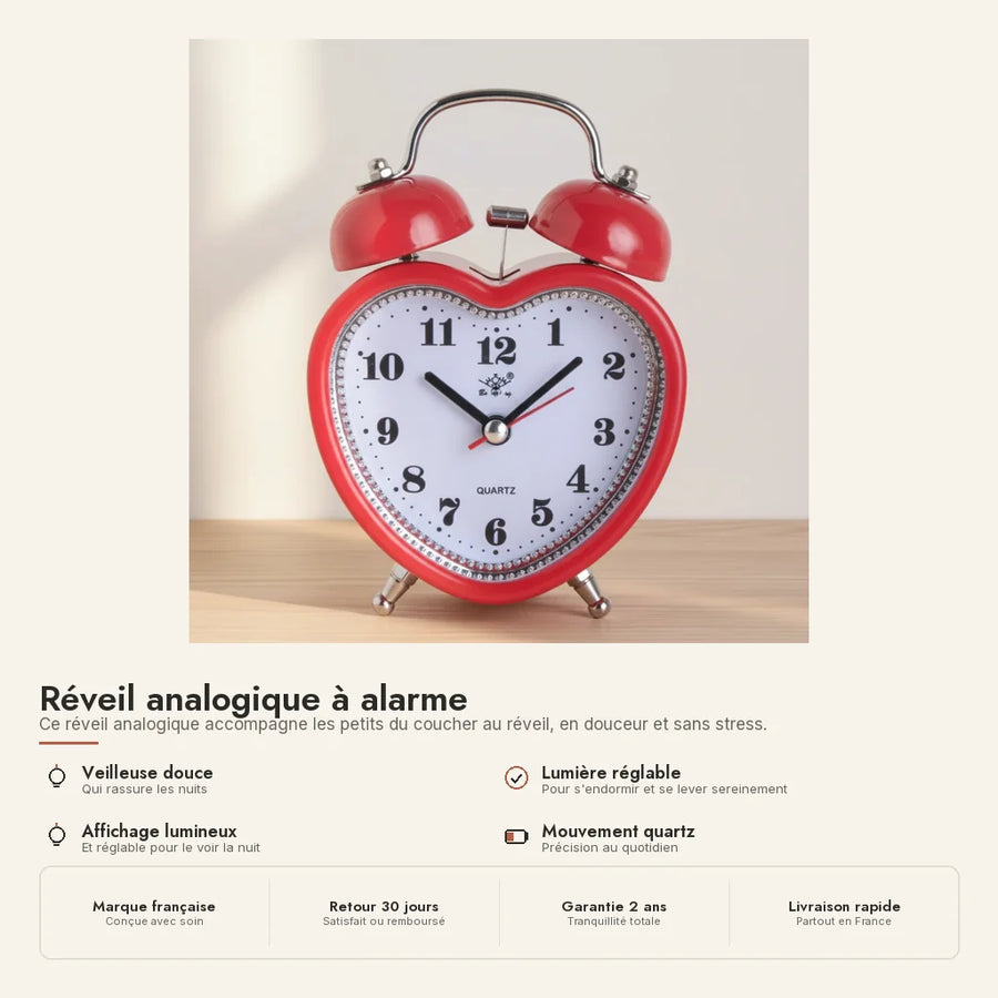 Réveil analogique à alarme