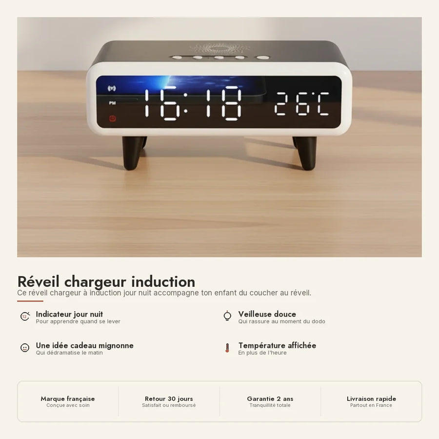 Réveil chargeur induction