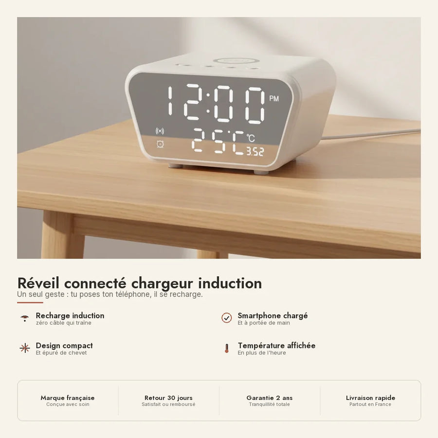 Réveil connecté chargeur induction