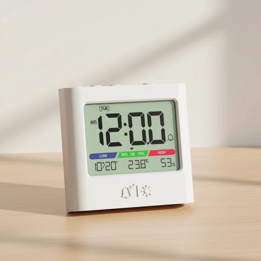 Réveil digital à pile, thermomètre intégré