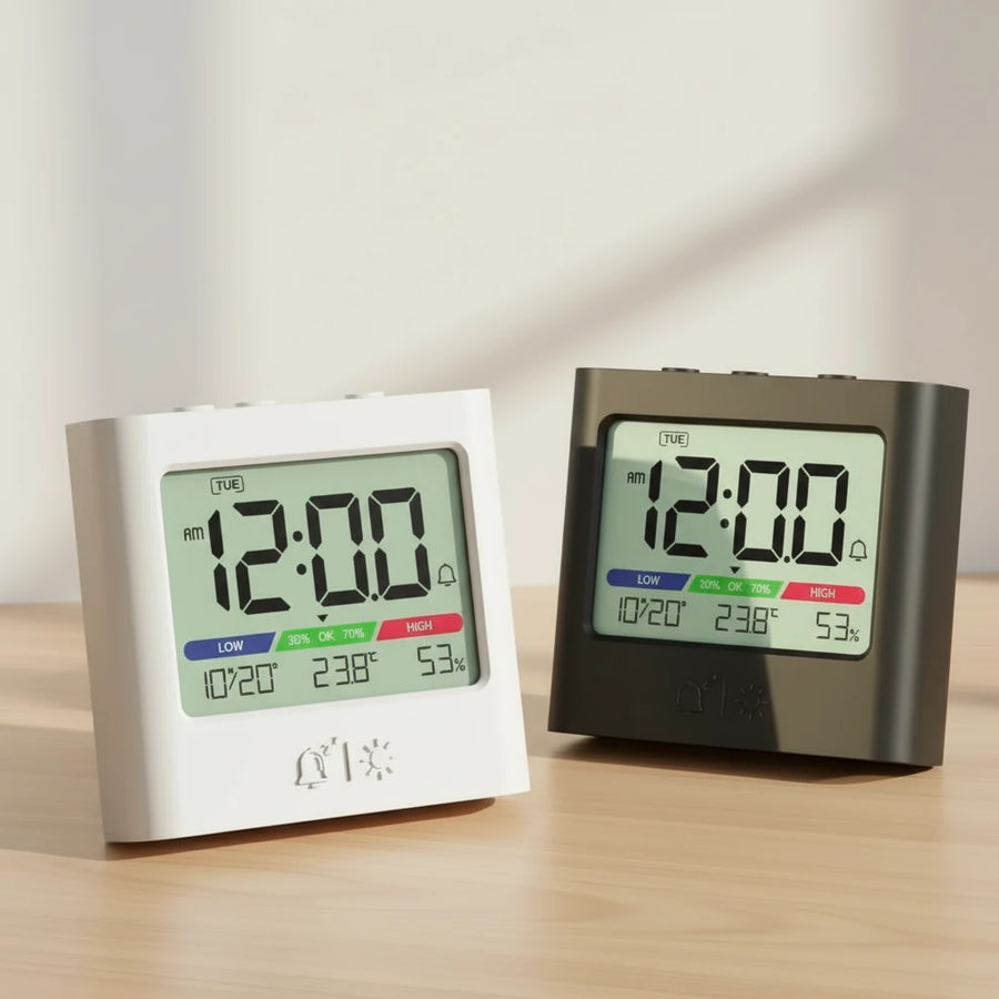 Réveil digital à pile, thermomètre intégré