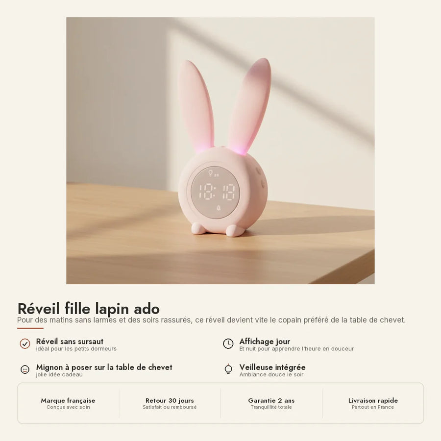 Réveil fille lapin ado