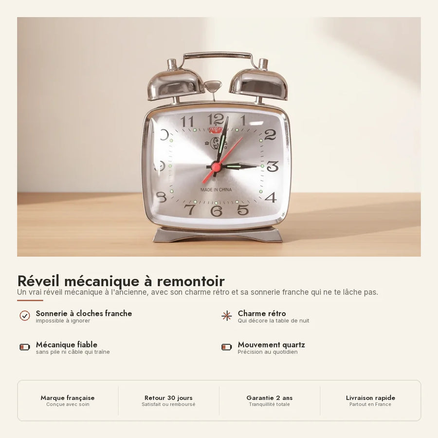 Réveil mécanique à remontoir