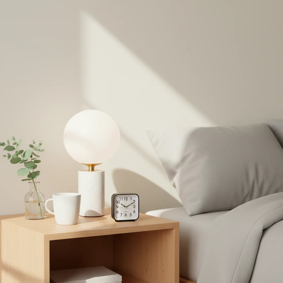 Réveil à pile silencieux compact