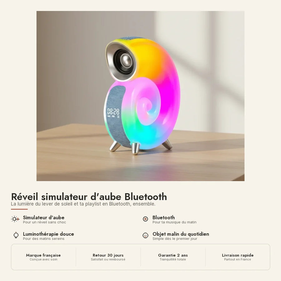 Simulateur d'aube Bluetooth spirale lumineuse