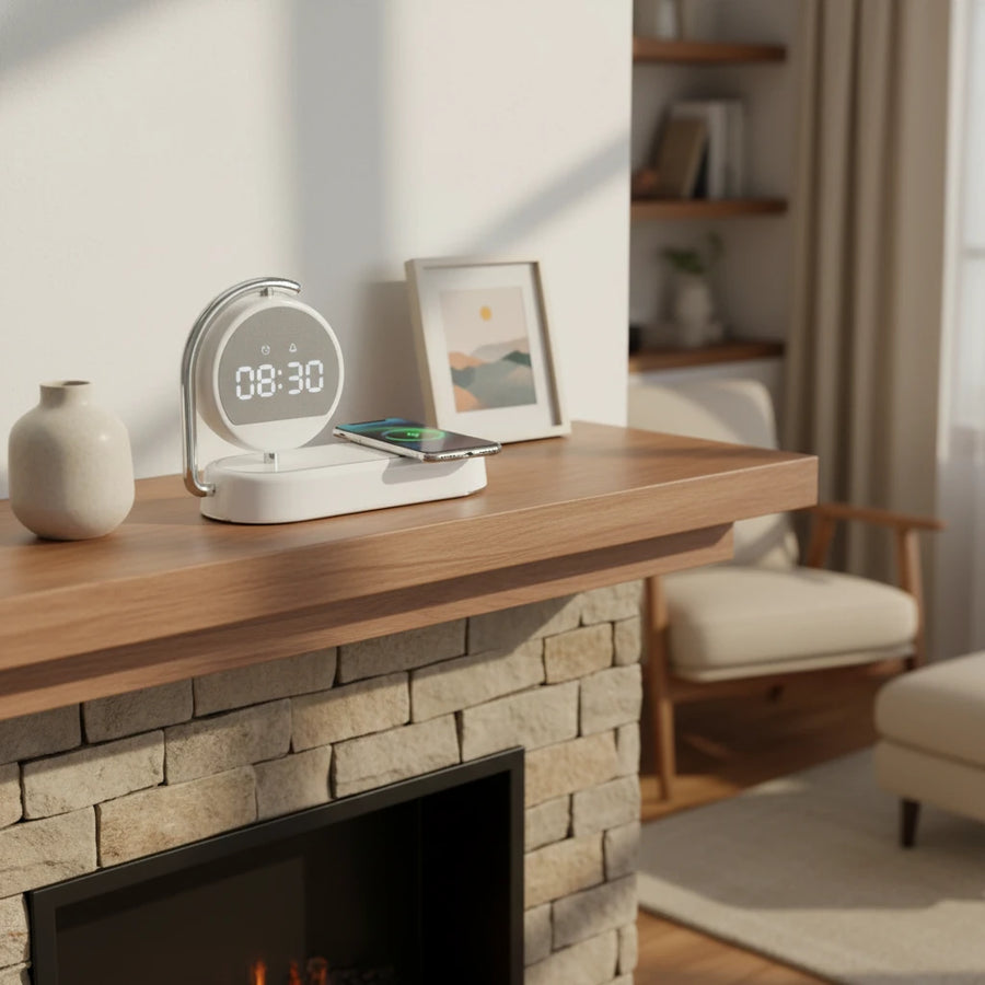 Réveil simulateur d'aube chargeur induction