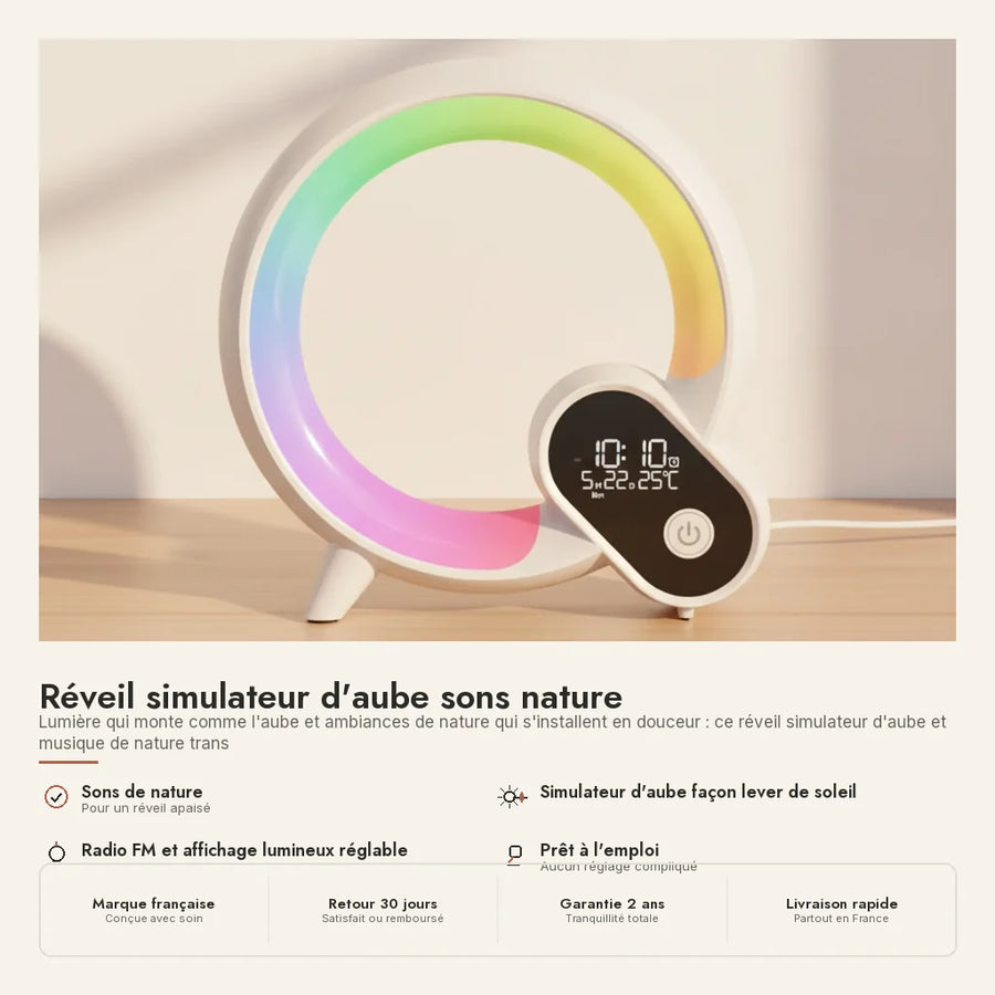 Réveil simulateur d'aube sons nature