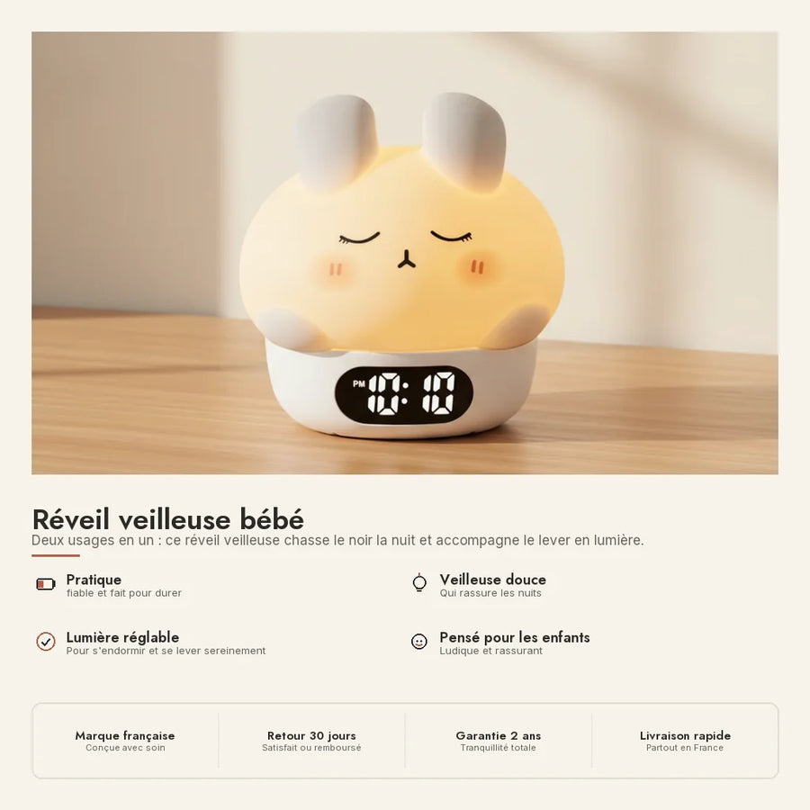 Réveil veilleuse bébé