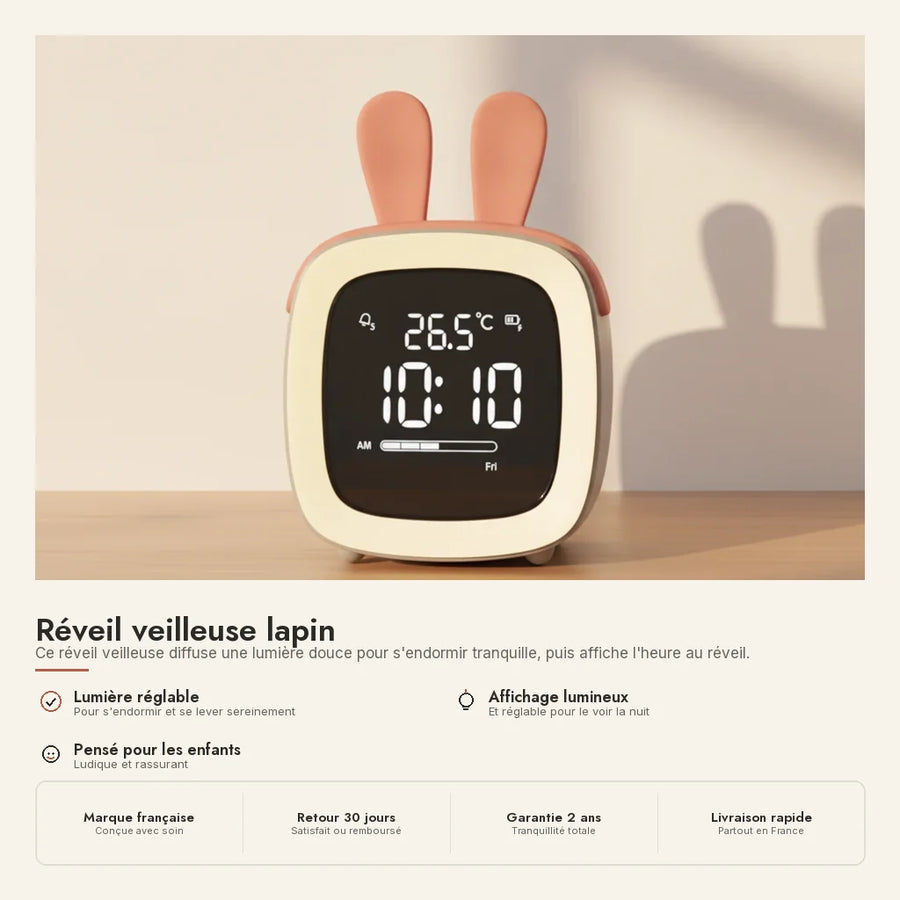 Réveil veilleuse lapin