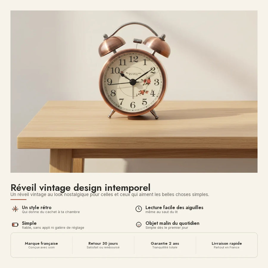 Réveil vintage design intemporel