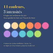 Les onze couleurs de veilleuse du réveil enfant