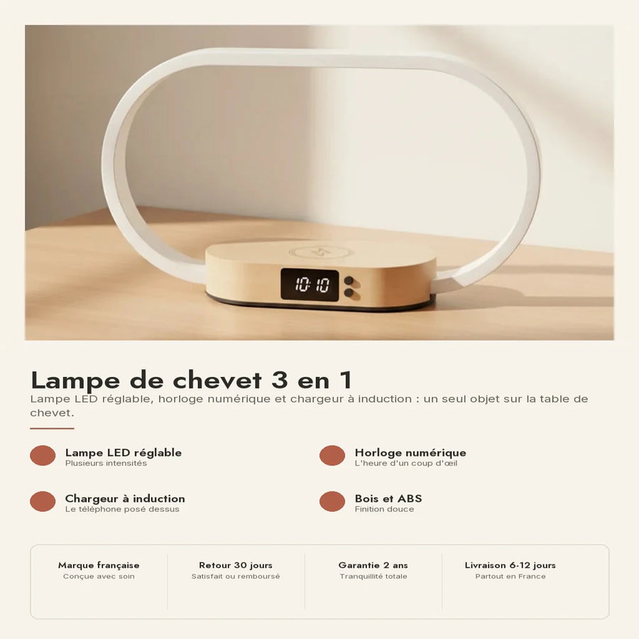 Lampe de chevet 3 en 1