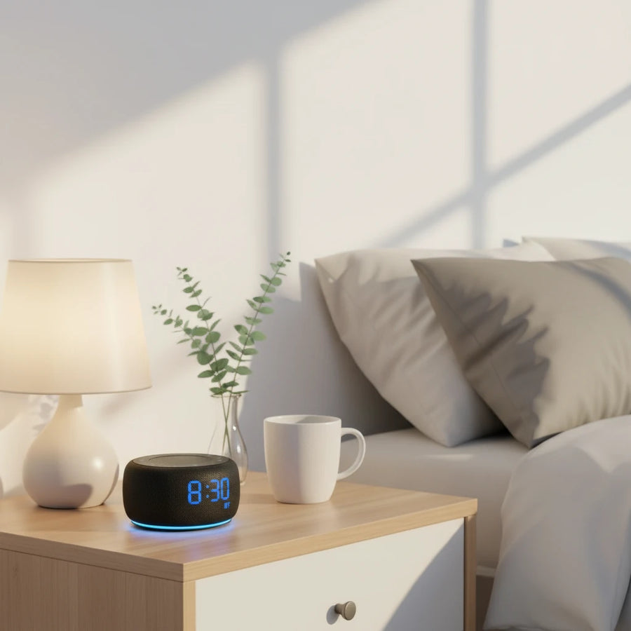 Radio réveil Bluetooth enceinte cylindrique