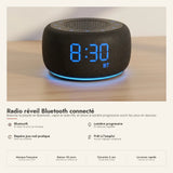 Radio réveil Bluetooth enceinte cylindrique