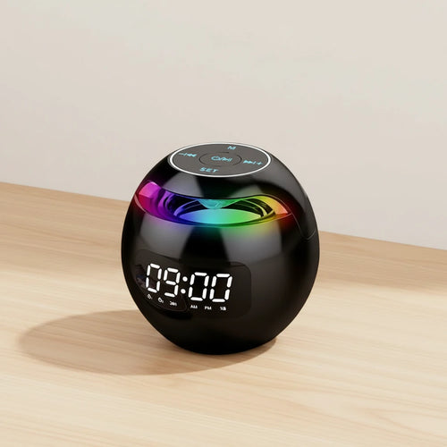 Radio réveil bluetooth lumineux — vue détaillée