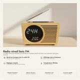 Radio réveil bois FM