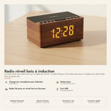 Radio réveil bois à induction