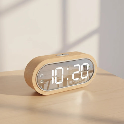 Radio réveil bois LED