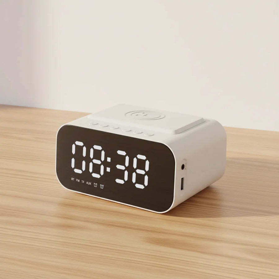 Radio réveil chargeur induction de chevet