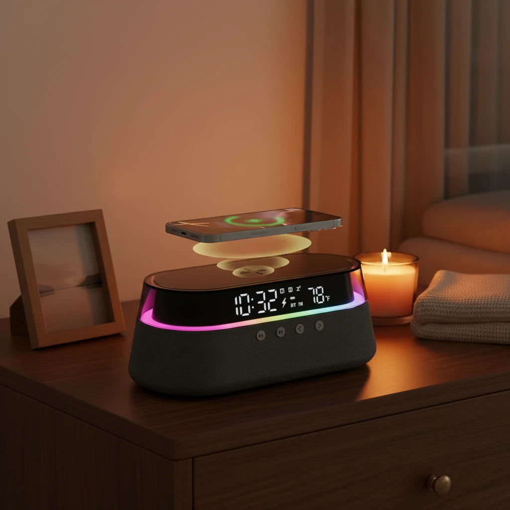 Radio réveil avec chargeur téléphone — vue détaillée
