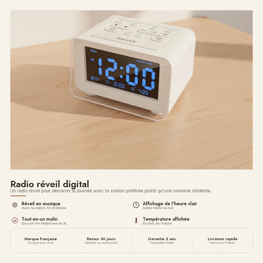 Radio réveil digital — en situation
