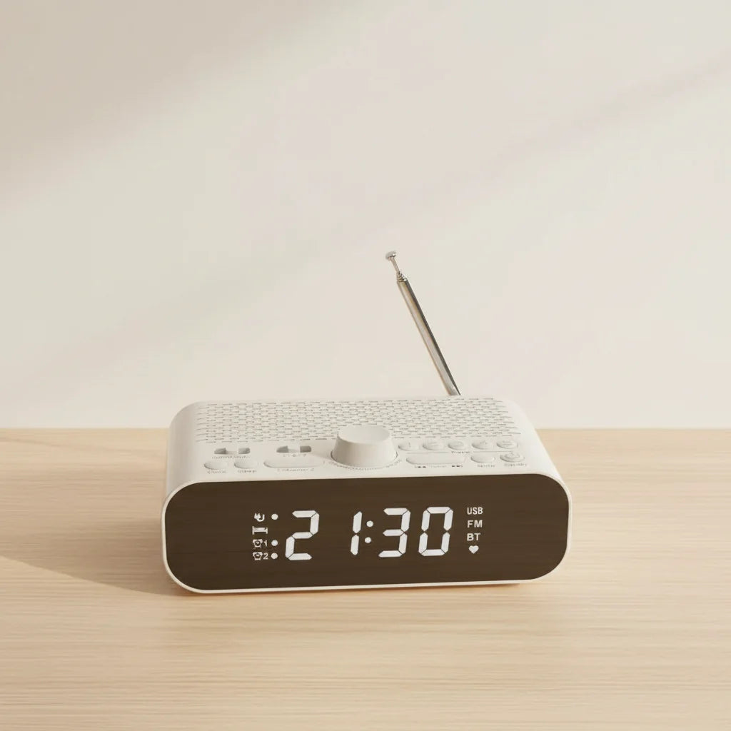 Radio réveil FM pour senior — Gris