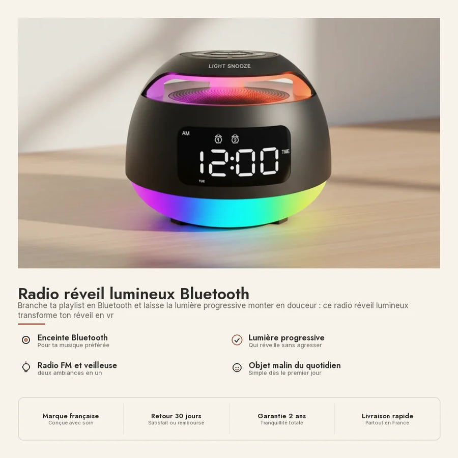 Radio réveil lumineux Bluetooth