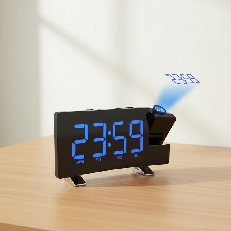 Radio réveil projecteur bleu