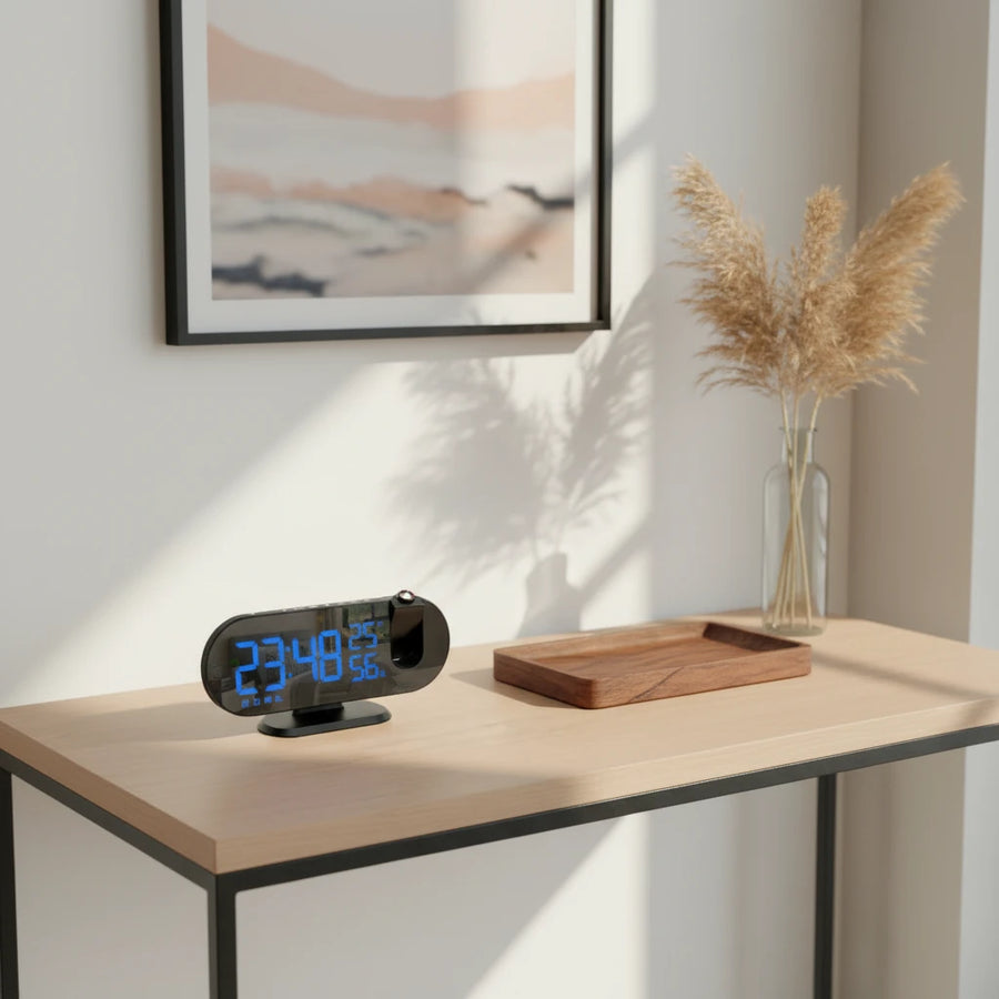 Radio réveil projecteur avec miroir