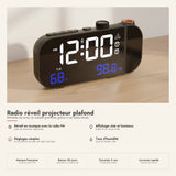 Radio réveil projecteur miroir noir & blanc