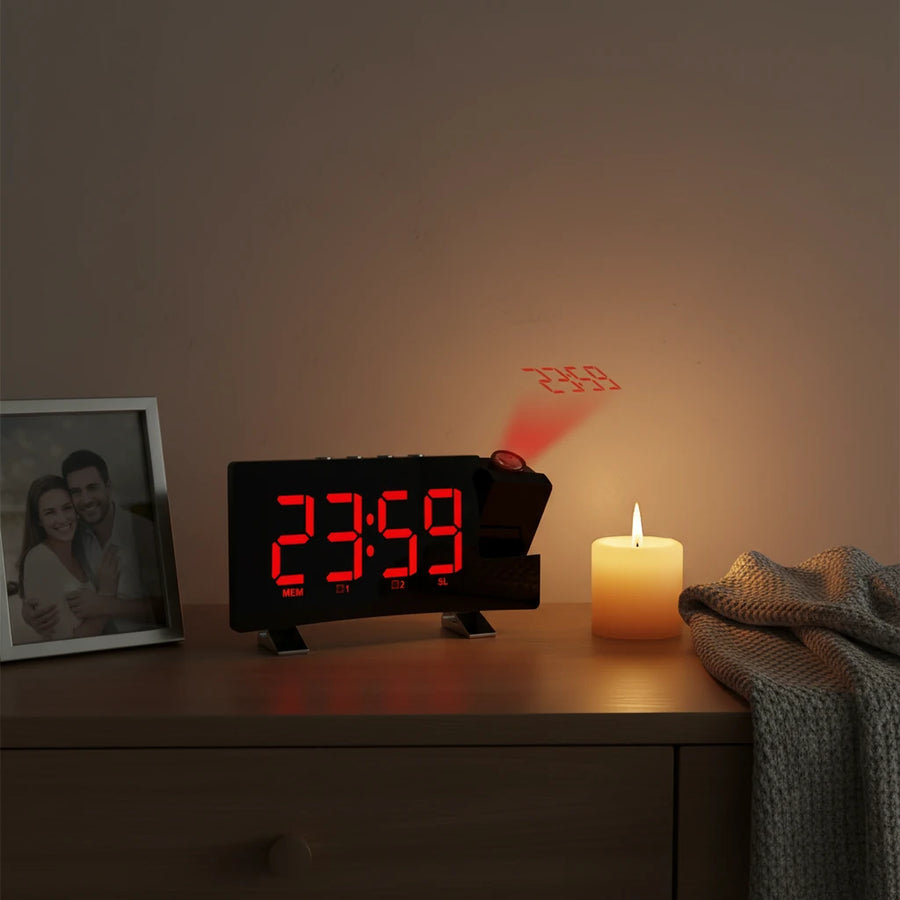 Radio réveil projecteur rouge