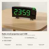 Radio réveil projecteur port USB