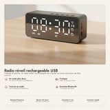 Radio réveil rechargeable USB