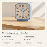 Réveil analogique carré minimaliste