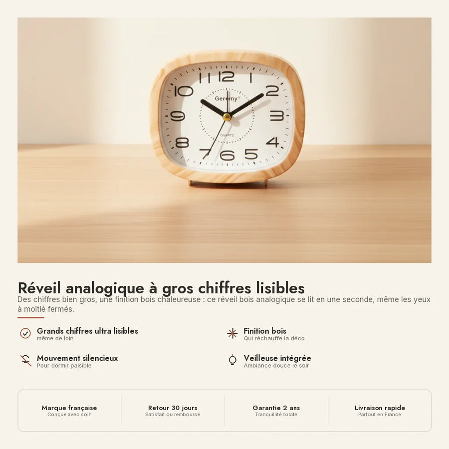 Réveil analogique gros chiffres