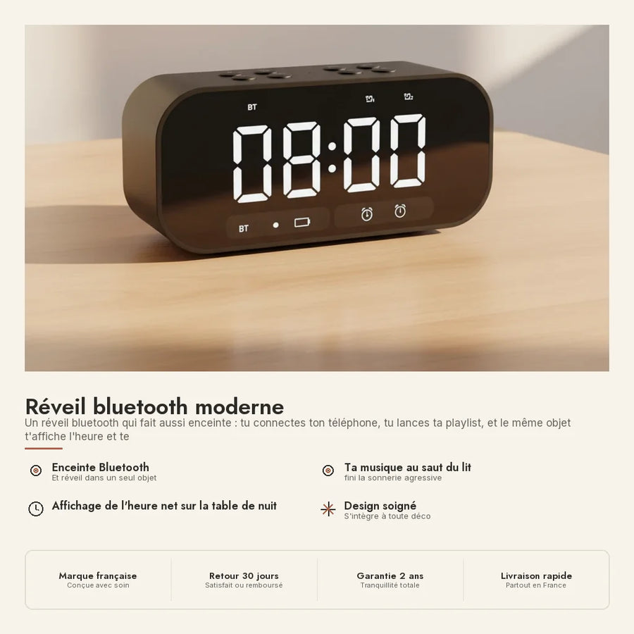 Réveil bluetooth moderne