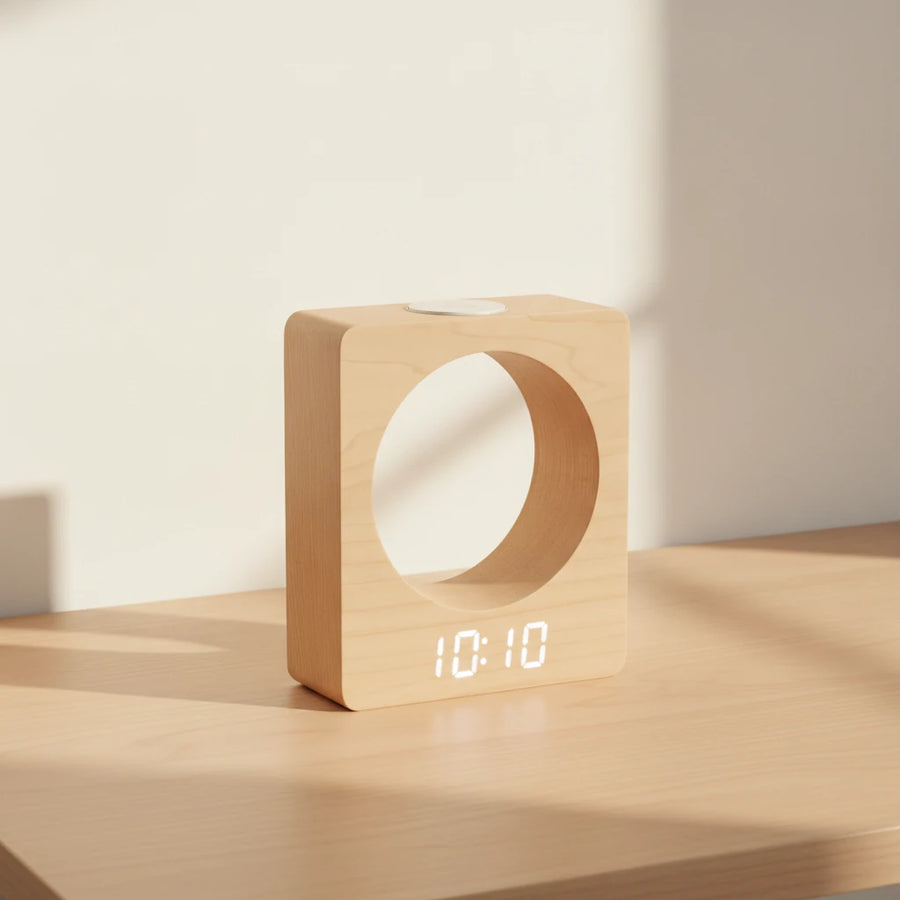 Réveil bois design de chevet