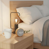 Réveil bois digital LED compact