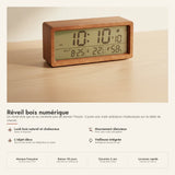 Réveil bois rectangulaire numérique