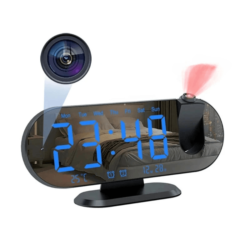 Réveil caméra espion 2 en 1, l'heure et la surveillance