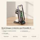 Réveil chargeur induction avec affichage 12/24h