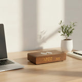 Réveil chargeur induction en bois