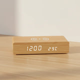 Réveil chargeur induction en bois