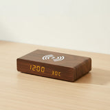 Réveil chargeur induction en bois