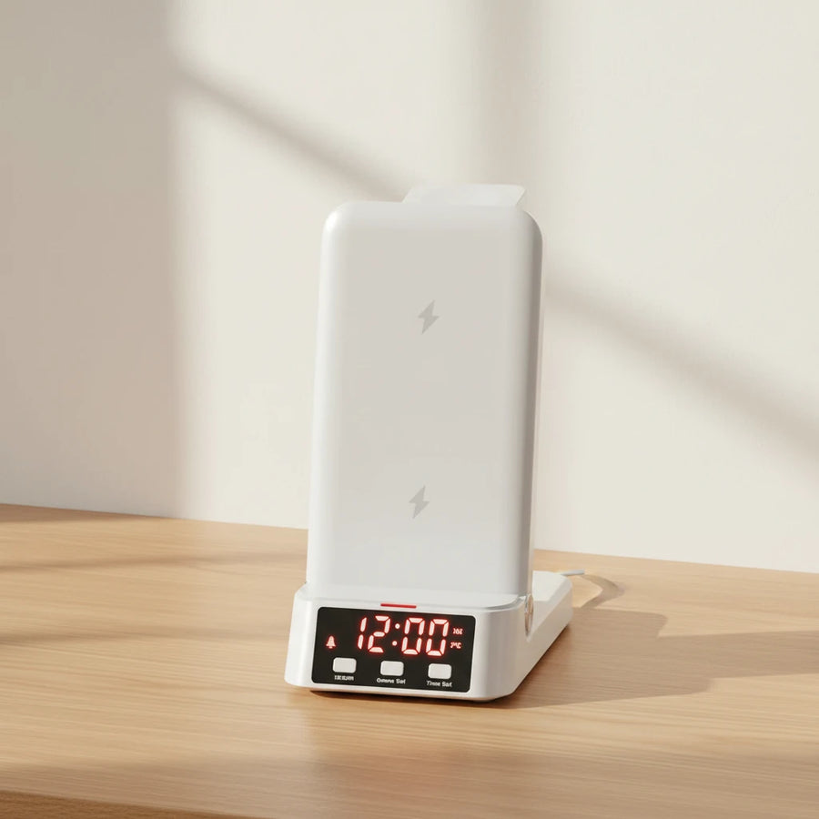 Réveil chargeur induction tout-en-un
